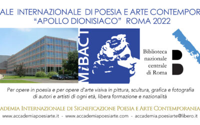 Premio Internazionale d’Arte Contemporanea Apollo dionisiaco Roma 2022