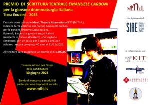 Premio di scrittura teatrale Emanuele Carboni 2023